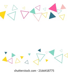 Set of template with colorful gradient triangle pattern on each corner position with white space. Bang, Boom Concept. Broken Glass, Technology Futuristic Design. Moving Colorful Shatter Fragments.