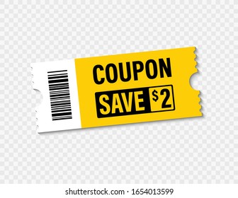Set of Template Coupon. Gift Coupon element template, graphics design. Voucher promo code. Shopping, marketing, food and drink, business. Vector illustration.