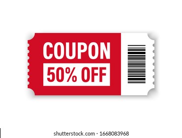 Set of Template Coupon. Gift Coupon element template, graphics design. Voucher promo code. Shopping, marketing, food and drink, business. Vector illustration.