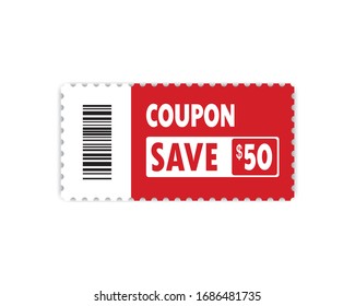 Set of Template Coupon. Gift Coupon element template, graphics design. Voucher promo code. Shopping, marketing, food and drink, business. Vector illustration