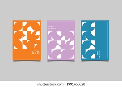 set template cover geometric background vector eps 10