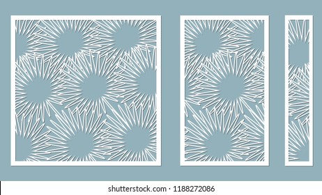 Set template for cutting. Palm leaves pattern. Laser cut. Vector illustration. serigraphy. plotter and screen printing. serigraphy.