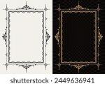 Set Template of Decorative vintage frames,borders rectangular shape. Baroque, Art Nouveau, Modern , Victorian style.