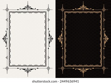 Set Template of Decorative vintage frames,borders rectangular shape. Baroque, Art Nouveau, Modern , Victorian style.