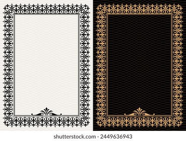 Set Template of Decorative vintage frames,borders rectangular shape. Baroque, Art Nouveau, Modern , Victorian style.