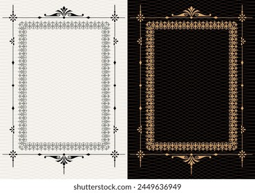 Set Template of Decorative vintage frames,borders rectangular shape. Baroque, Art Nouveau, Modern , Victorian style.
