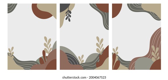 Conjunto de diseño de plantilla de la cubierta moderna con un fondo de una forma geométrica de color de naturaleza abstracta. Diseño para volante o folleto . Resumen del fondo fluyendo formas líquidas. Vector.