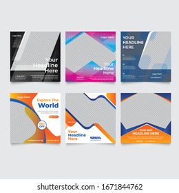 set template design for social media and web banners, Corporate And Real estate Business  Travel Agency.