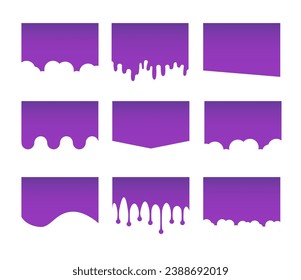 Set of Template Dividers Shapes. Abstract Design Elements for Top and Bottom on Website, App, Banners or Posters. Vector