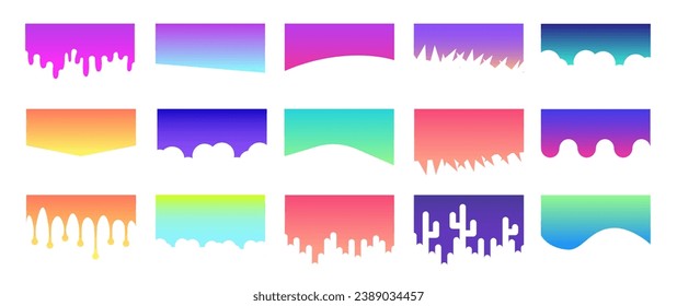 Set of Template Dividers Shapes. Abstract Design Elements for Top and Bottom on Website, App, Banners or Posters. Vector