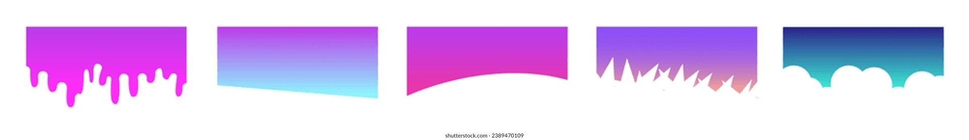 Conjunto de formas Divisores de plantilla. Resumen de elementos de diseño para arriba y abajo en sitio web, aplicación, carteles o afiches. Vector