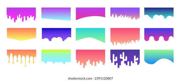 Set of Template Dividers Shapes. Abstract Design Elements for Top and Bottom on Website, App, Banners or Posters. Vector