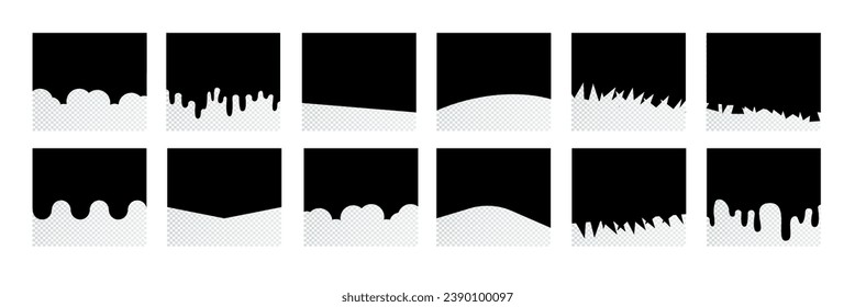 Set of Template Dividers Shapes for Website. Collection of Design Element for Top, Bottom Page Web Site. Divider Header for App, Banners or Posters. Vector