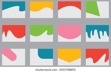 Set of Template Dividers Shapes for Website. Curve Lines, Drops, Wave Collection of Design Element for Top, Bottom Page Web Site. Divider Header for App, Banners or Posters. Vector Illustration.eps10