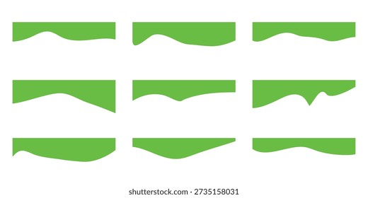 Conjunto de Formas de Divisores de Modelo para Site. Divisor de Cabeçalho para App, Banners ou Posters. Fundo de forma de cabeçalho para design de site. divisor de forma ondulada. ilustração vetorial