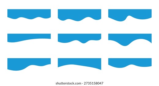 Conjunto de Formas de Divisores de Modelo para Site. Divisor de Cabeçalho para App, Banners ou Posters. Fundo de forma de cabeçalho para design de site. divisor de forma ondulada. ilustração vetorial