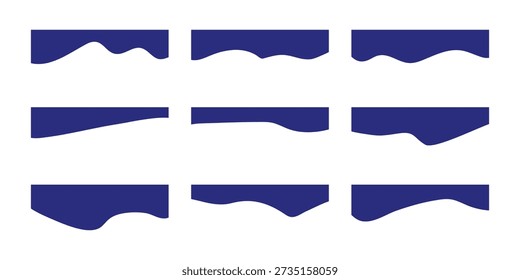 Conjunto de Formas de Divisores de Modelo para Site. Divisor de Cabeçalho para App, Banners ou Posters. Fundo de forma de cabeçalho para design de site. divisor de forma ondulada. ilustração vetorial