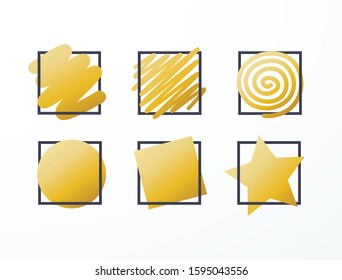 Set template gold color headline. Vector illustration. EPS 10