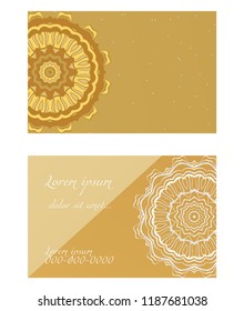 Set of Template greeting card, invitation with space for text. Mandala design. Vector illustration.