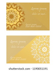 Set of Template greeting card, invitation with space for text. Mandala design. Vector illustration.
