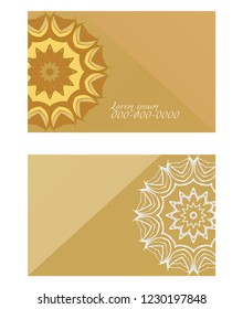 Set of Template greeting card, invitation with space for text. Mandala design. Vector illustration.