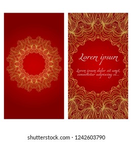 Set of Template greeting card, invitation with space for text. Floral frame design. Vector illustration.