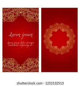 Set of Template greeting card, invitation with space for text. Floral frame design. Vector illustration.