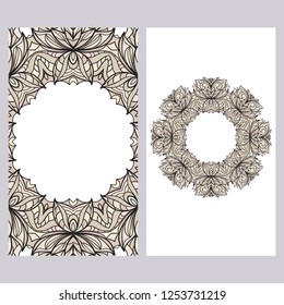 Set of Template greeting card, invitation with space for text. Floral frame design. Vector illustration.