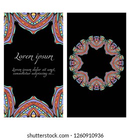 Set of Template greeting card, invitation with space for text. Floral frame design. Vector illustration.