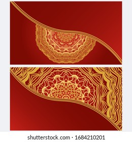 Set of Template greeting card, invitation with space for text. Mandala design. Vector illustration