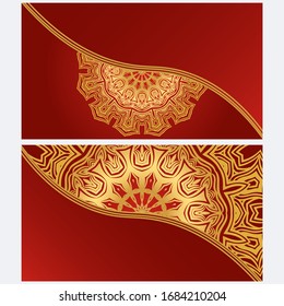 Set von Template Grußkarte, Einladung mit Platz für Text. Mandala Design. Vektorillustration