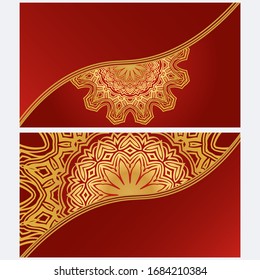 Juego de tarjetas de felicitación de plantilla, invitación con espacio para texto. Diseño Mandala. Ilustración del vector