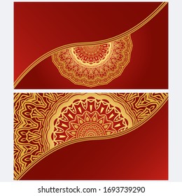 Set of Template greeting card, invitation with space for text. Mandala design. Vector illustration