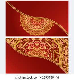 Juego de tarjetas de felicitación de plantilla, invitación con espacio para texto. Diseño Mandala. Ilustración del vector