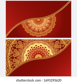 Set of Template greeting card, invitation with space for text. Mandala design. Vector illustration