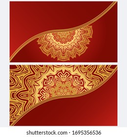Set of Template greeting card, invitation with space for text. Mandala design. Vector illustration