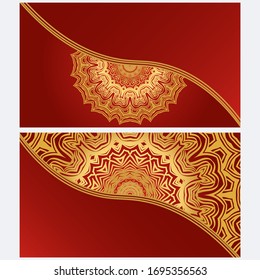 Set von Template Grußkarte, Einladung mit Platz für Text. Mandala Design. Vektorillustration