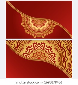 Set of Template greeting card, invitation with space for text. Mandala design. Vector illustration