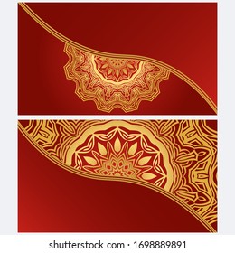 Juego de tarjetas de felicitación de plantilla, invitación con espacio para texto. Diseño Mandala. Ilustración del vector