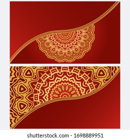 Set of Template greeting card, invitation with space for text. Mandala design. Vector illustration