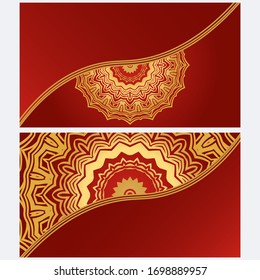 Set of Template greeting card, invitation with space for text. Mandala design. Vector illustration