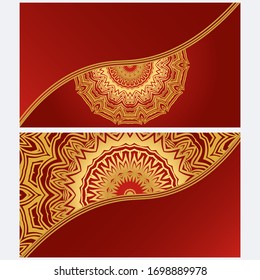 Set of Template greeting card, invitation with space for text. Mandala design. Vector illustration