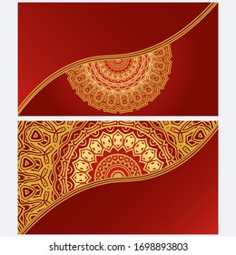 Set of Template greeting card, invitation with space for text. Mandala design. Vector illustration