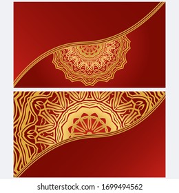 Set of Template greeting card, invitation with space for text. Mandala design. Vector illustration