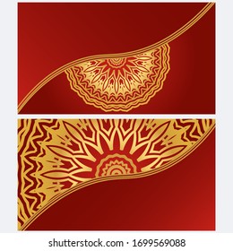 Juego de tarjetas de felicitación de plantilla, invitación con espacio para texto. Diseño Mandala. Ilustración del vector