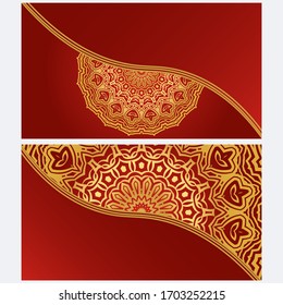 Set von Template Grußkarte, Einladung mit Platz für Text. Mandala Design. Vektorillustration