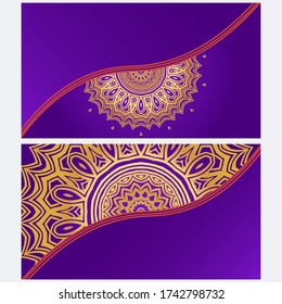 Set of Template greeting card, invitation with space for text. Mandala design. Vector illustration