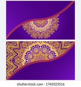 Set of Template greeting card, invitation with space for text. Mandala design. Vector illustration