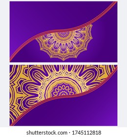 Set of Template greeting card, invitation with space for text. Mandala design. Vector illustration