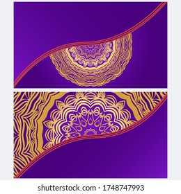 Juego de tarjetas de felicitación de plantilla, invitación con espacio para texto. Diseño Mandala. Ilustración del vector
